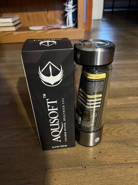 Aquasoft Stainless Steel & Glass Infuser Bottle - Silver/Black